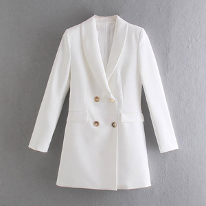 <span class=keywords><strong>Estate</strong></span> e <span class=keywords><strong>autunno</strong></span> nuove tasche da donna a quattro colori con lungo doppio petto da donna Blazer Za - Product Image 1