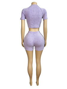 Conyson Custom <strong>Clothing</strong> Top Two Piece Shorts Pants Set Joggers Outfits High Waistline <strong>Cute</strong> Fashion Sweatsuit Women <strong>Clothing</strong> Set - Product Image 6