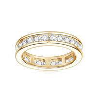 Nouveautés Bague d'éternité en argent sterling 925 coupe ronde 2.5mm Moissanite Bague de mariage Bague de promesse infini pour femme