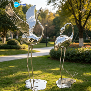 Outdoor Garden Park Lake Side Mirror Polished Stainless Steel Stork Statue 3D Digital Printing <strong>for</strong> <strong>Sale</strong> - Product Image 4