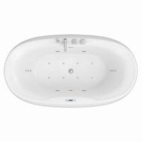 Baignoire autoportante moderne en céramique avec robinet de vidange inclus, accoudoir, forme ovale, garantie 3 ans