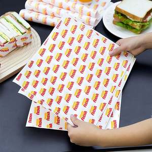 Wholesale <b>Food</b> Grade Burger <b>Wrap</b> Custom Design Size PE Coated Greaseproof Moisture Proof Disposable Eco-Friendly Biodegradable - Product Image 6