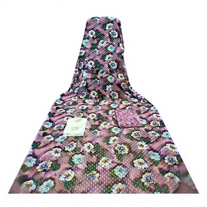 Conjunto de 3 Piezas de Ropa Kanga Ecológica de Lujo de Oriente Medio, Estampado Floral, Manga Campana, Mangas Largas, Tela de Algodón y Elastano - Product Image 3