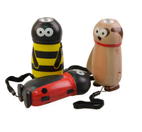 Lampe torche LED portable en forme d'animal mignon, mini lampe torche promotionnelle pour enfants, lampe torche LED à pression manuelle