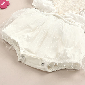 Vêtements pour bébé, barboteuse à manches trompette, joli body en dentelle pour filles, M2013 - Product Image 6