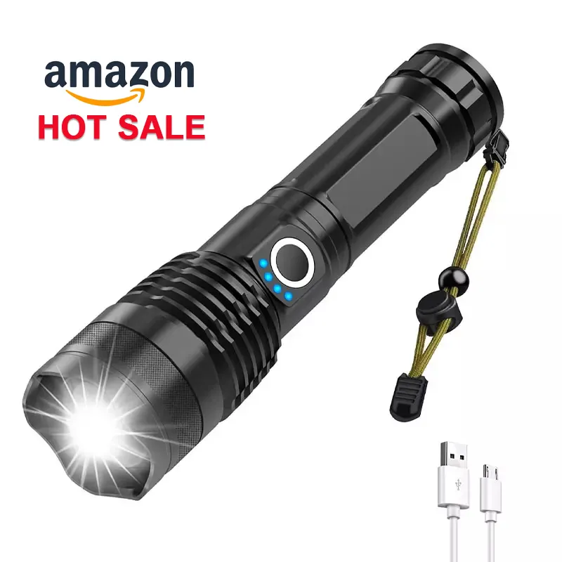 Amazon Hot SALE 1500 Lumens Super Bright LED Torch 5 Modes LED Waterproof Rechargeable Aluminium LED powerful flashlights