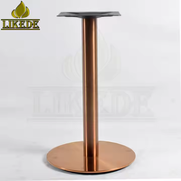 Base de table en acier inoxydable brossé or rose de luxe, base de table à manger moderne sur piétement, fabricant OEM