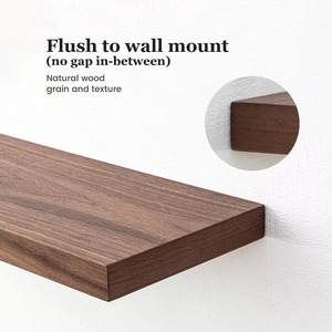Custom 24 Inch <strong>Walnut</strong> <strong>Floating</strong> <strong>Shelves</strong> Wood Storage <strong>Shelves</strong> Wall Mounted Wooden <strong>Floating</strong> <strong>Shelf</strong> for Bedroom Living Room Kitchen - Product Image 4