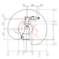Bras de robot de soudage articulé à 6 axes de précision, charge utile de 12 kg, rayon d'action de 900 mm, robot industriel avec contrôleur intelligent