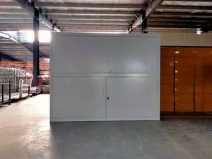 <span class=keywords><strong>Abri</strong></span> <span class=keywords><strong>pour</strong></span> <span class=keywords><strong>poubelle</strong></span> extérieure en acier galvanisé, seau de rangement sur pied avec couvercle pliable, bac à roulettes en métal - Product Image 5