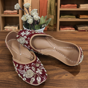 BS INTERNATIONAL Customizable Girls Traditional Walking <b>Shoes</b> Golden Embroidery Mixed Colors Pattern Genuine Leather Handcrafted - Product Image 1