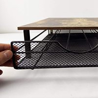 Organisateur de dosettes à café Oniya 35 emplacements en bois et métal, gain de place, tiroir porte-dosettes pour accessoires de table de cuisine et décoration