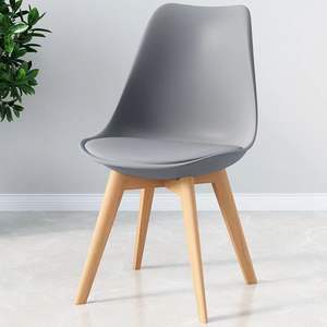 Ristorante sedie cina produttore di plastica a buon mercato tavoli e sedie Scandinavia imbottiti sedie da pranzo con gamba in legno - Product Image 5