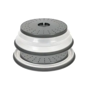 Couvercle de protection anti-éclaboussures en silicone pliable pour micro-ondes et passoire Outils de cuisine Passe au lave-vaisselle Sans BPA