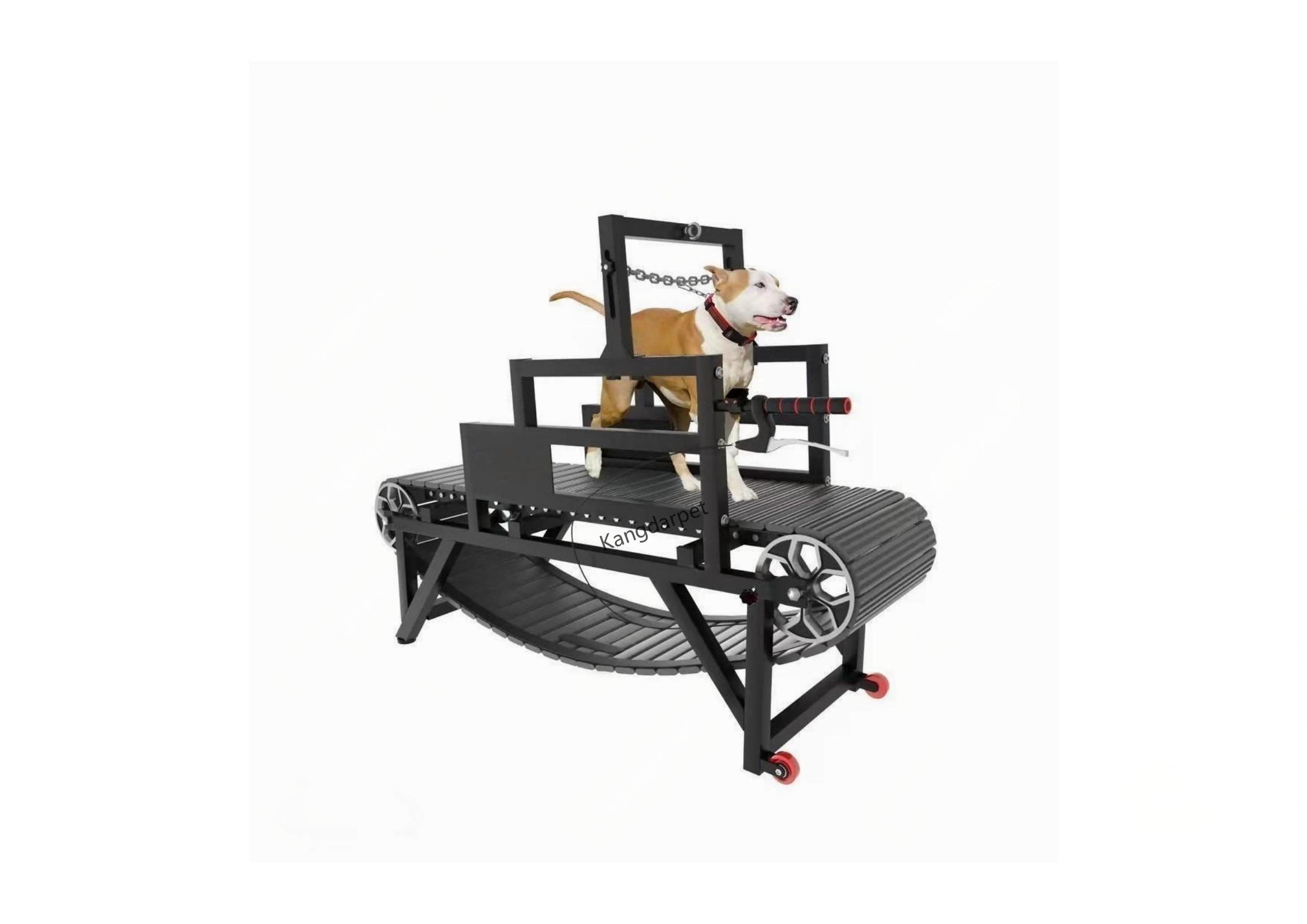 Tapis roulant pour chien en bois massif noir