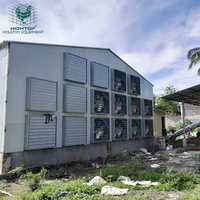 Nave Avícola Prefabricada de Acero con Sistema de Ventilación y Paneles de Enfriamiento Evaporativo para Climas Tropicales