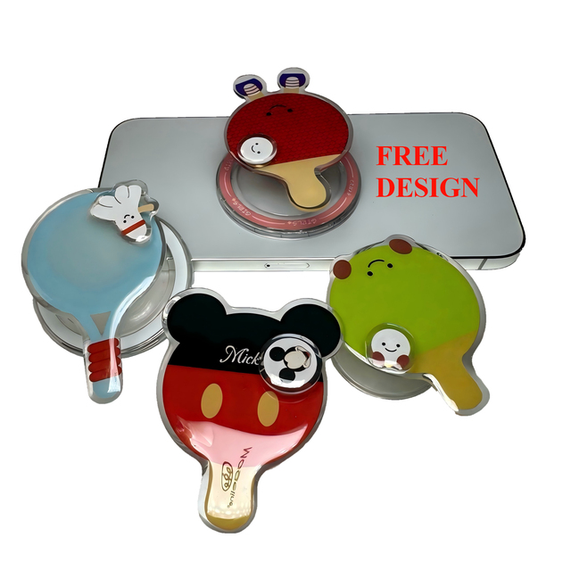 Custom Double Layer Rotating Magnetic Acrylic Waterproof Desk Phone Grip Sublimation Personalised Mobile Phone Socket Stand