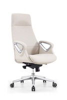 Chaise de bureau ergonomique en cuir de luxe haut de gamme avec accoudoirs, dossier haut, 5 couleurs disponibles