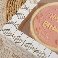 Boîtes à pâtisserie en carton à motifs géométriques avec fenêtre transparente, en gros, pour la restauration de desserts