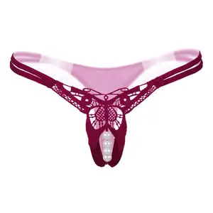 Factory Price Ladies Panties Thermal Underwear, Women Low Waist Night Visible Beading Lace Sexy G String Thongs/