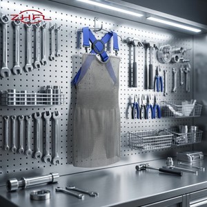 Tablier sans manches en maille de chaîne en acier inoxydable 316L, résistant aux coupures, écologique et tendance, pour boucher et transformation de la viande - Product Image 1