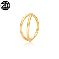 Anneaux de nez Getta 20G 18G 16G 14G en titane ASTM-F136, anneaux de piercing segmentés à clipser pour septum, cartilage, hélix, tragus, conch, rook