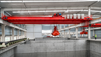 Grue à pont à double poutre de 25 tonnes avec godet de préhension, conception anti-poussière et résistante à la corrosion, pour usine, usage global