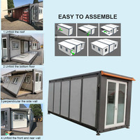 Maisons mobiles modulaires à structure métallique préfabriquée de 20 pieds Extensible Installation facile Chambre double aile Maison pliante conteneur