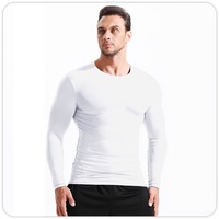 T-shirt de compression élastique personnalisé pour homme, séchage rapide, couche de base pour la course, le basketball, la gym, le fitness et les sports