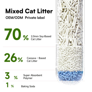 Litière pour chat 4-en-1 en gros, mélange <span class=keywords><strong>de</strong></span> tofu, manioc, <span class=keywords><strong>bicarbonate</strong></span> <span class=keywords><strong>de</strong></span> <span class=keywords><strong>soude</strong></span> et SAP, agglomération rapide, sans poussière, marque privée, fabricant OEM - Product Image 2