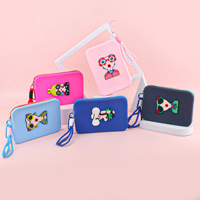 Sac fourre-tout étanche grande capacité en silicone avec fermeture éclair, style influenceur, motif déesse de dessin animé, pour téléphone, monnaie et maquillage pour femme