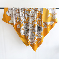 Nouveau style populaire, foulard carré en soie personnalisé 130*130, motif léopard floral, bandana, foulard de tête, accessoire de mode pour le cou et les cheveux pour femme
