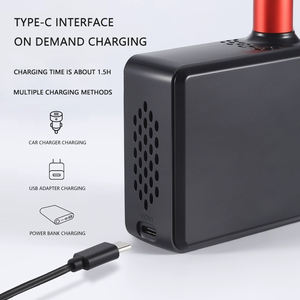 สุดยอดปั๊มบอลลูน เครื่องเติมลมไฟฟ้า ปั๊มลมแบบพกพา 150psi มินิไฟฟ้าไร้สายดิจิตอลอัตโนมัติ เครื่องเติมลมยางรถจักรยานยนต์ - Product Image 5