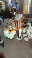 Machine d'ouverture automatique de sacs avec bras robotique, station de dépalettisation et de déballage de sacs, pour sacs de 25 à 100 kg, capacité de 80 à 120 sacs/h