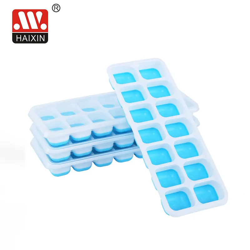 Ice Holder PP+TPE Stackable Ice Trays Storage Container Plastic Ice Cube Tray With Lid