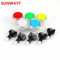 Bouton poussoir d'arcade plat et rond de 60 mm avec éclairage LED 12V, interrupteurs lumineux pour machines de jeu d'arcade et distributeurs automatiques