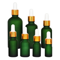 15Ml Matte Groen Matglas Druppelflesje Met Pipet Kindveilige Dropper Cap Ronde