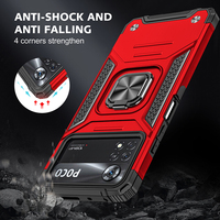 Étui de protection antichoc en TPU+PC magnétique pour téléphones portables Xiaomi Poco X5 X4 X3 F5 Pro, coque arrière avec support d'anneau