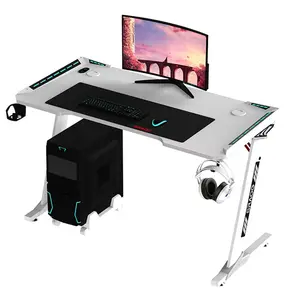 Modernes Zuhause Einfacher PC-Computer-Spieltisch für Spiel RGB Metallrahmen K-Form Tisch Desktop E-Sport Gewerbe möbel 2022