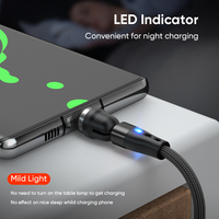 Usine 7pin 3 en 1 PD 100W tresse en nylon rapide magnétique type-c câble de charge USB-C données de rotation à 540 ° avec fonction de transfert
