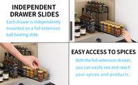 Étagère de rangement sous l'évier réglable, noire, durable, pour la cuisine, étagère à épices à 2 niveaux