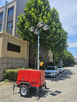 Tour d'éclairage mobile extérieure sur remorque, avec logo personnalisé, couleur LED diesel 5000K lumière du jour, moteur Kubota, générateur hydraulique