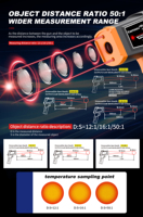 Thermomètres alimentaires Thermomètre numérique pour four Pyromètre infrarouge 2000 Celsies Pistolet à température laser Prix