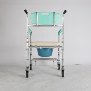 Chaise de toilette en alliage d'aluminium Ome avec roulettes, siège de douche pour personnes âgées et femmes enceintes, capacité de 200 kg, modèle standard - Product Image 3