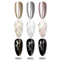 BORN PRETTY 5ml Peinture Gel Métallique Effet Miroir Chrome 3D Argent Or Gel Scintillant Métallique pour Dessin d'Ongles