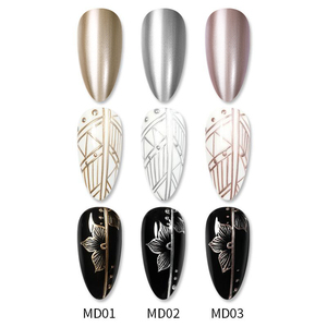 BORN <span class=keywords><strong>PRETTY</strong></span> - Pintura <span class=keywords><strong>de</strong></span> Gel Metálica <span class=keywords><strong>de</strong></span> 5 ml, Efecto Cromo Espejo 3D, Plateado, Dorado, Brillante, para Decoración <span class=keywords><strong>de</strong></span> Uñas - Product Image 6
