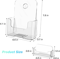 8.5x11 pouces acrylique transparent porte-brochures porte-prospectus livrets papier à en-tête porte-cartes de visite pour bureau ou support mural