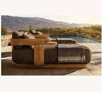 Chaise longue moderne en teck Sedona, imperméable, pour patio, jardin, plage et piscine