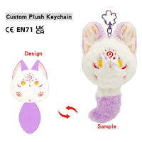 OEM personnalisé mini taille lapin porte-clés en peluche 7cm doux mignon Anime porte-clés en peluche jouets