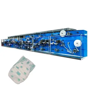 Automatically baby diaper machine full servo I type waistband diaper making machine